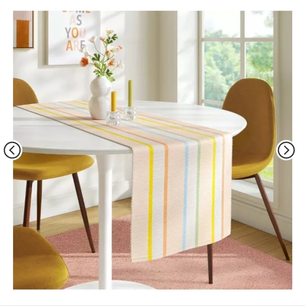 Room Essentials Set Of 2 Pastel Striped Table Runner - Picture 3 of 3